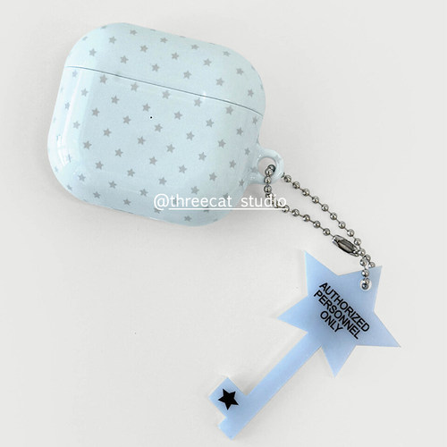 薄荷蓝灰色星星airpods4耳机套