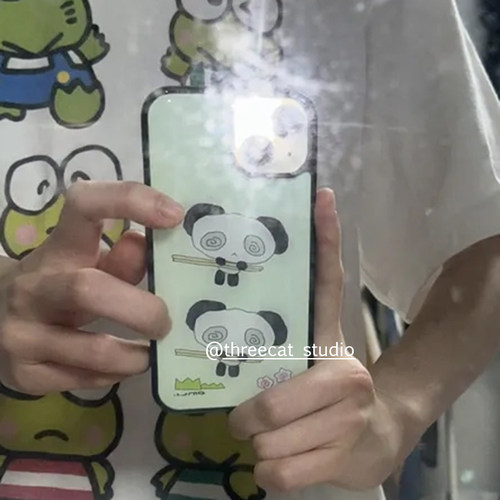 Y2K少女熊猫饺子17pro手机壳