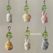 韩系ins治愈系猫咪兔子海豚吊坠手机挂件Airpods挂饰吊坠挂件饰物