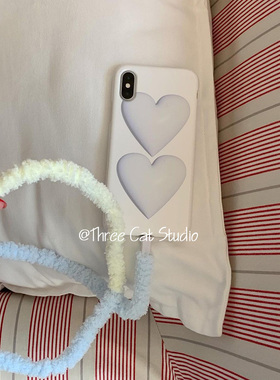 韩ins甜酷立体感爱心欧尼菲林壳适用于iphone17promax苹果16pro/15/14/13/12/11全包Xsmax手机保护套XR亮面