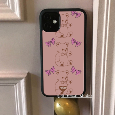 苹果iphone17小熊蝴蝶结手机壳