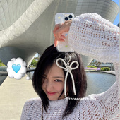 韩国ins博主同款 手机壳挂饰 小众闪亮水钻蝴蝶结挂饰包包挂件时尚