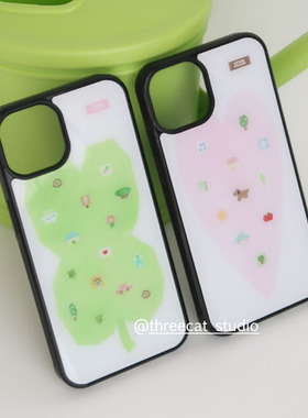 韩系欧尼ins设计少女心绿色草原16e博主同款手机壳适用于iphone17promax/16pro苹果15/14/13/12保护黑边11