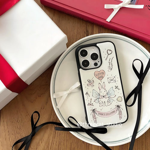 复古插画兔子苹果iphone17手机壳