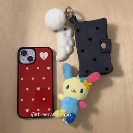 韩系ins欧尼少女心Y2k爱心波点博主同款手机壳适用于iphone17promax/16pro苹果15/14/13/12黑边11保护套Xsmax