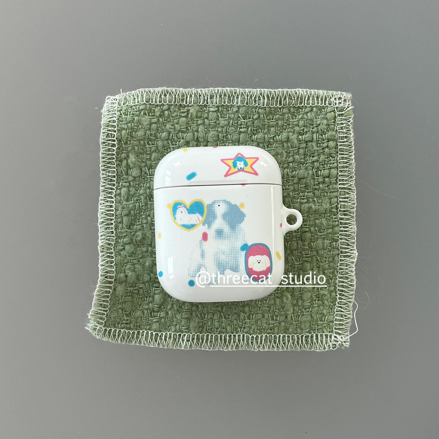 韩ins设计chic可爱波点半调小狗pro3进口菲林耳机壳适用于苹果1/2/3/4代airpods pro2保护套airpods 4代硬亮,3C数码配件,耳机保护套,淘宝优惠券,粉丝福利购,淘宝优惠卷