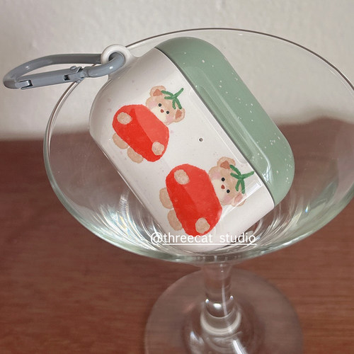 绿色番茄小熊airpods4耳机套