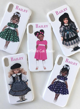 韩ins复古芭比娃娃欧尼菲林壳适用于iphone17promax苹果16pro/15/14/13/12/11全包Xsmax手机保护套XR亮面