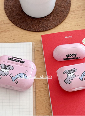 韩ins设计狗狗海豚音符熊pro3进口4代菲林耳机壳适用于苹果1/2/3/4代airpods pro2保护套airpods 4代硬亮