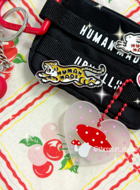 韩系ins设计雾面红色蘑菇粉星星车钥匙收纳包包airpods挂件挂饰