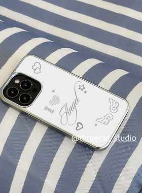 韩ins像素美学天使英文翅膀爱心欧尼手机壳适用于iphone17promax/16pro苹果15/14/13/12银边11保护套Xsmax