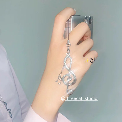 韩系ins少女心Y2K古早ccd音符吊坠手机挂件Airpods挂饰甜美饰物