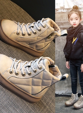 英国next MaxM女童靴子2025新款秋冬款加绒雪地靴儿童马丁靴短靴