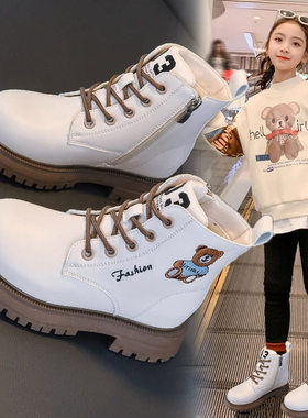 next MaxM女童马丁靴2025秋冬季新款儿童加绒靴子中大童二棉短靴