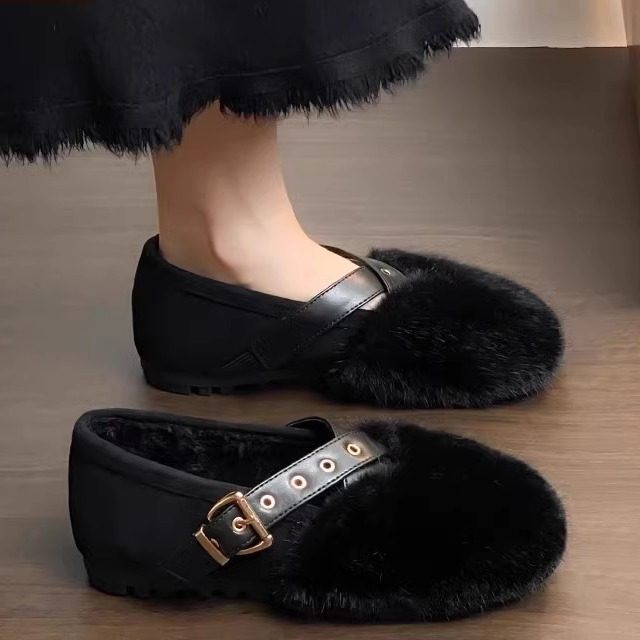 米兰[设计师]?鞋跟高度3cm/2024新款秋冬高端貂皮加毛绒女士皮草,女鞋,雨鞋,淘宝优惠券,粉丝福利购,淘宝优惠卷