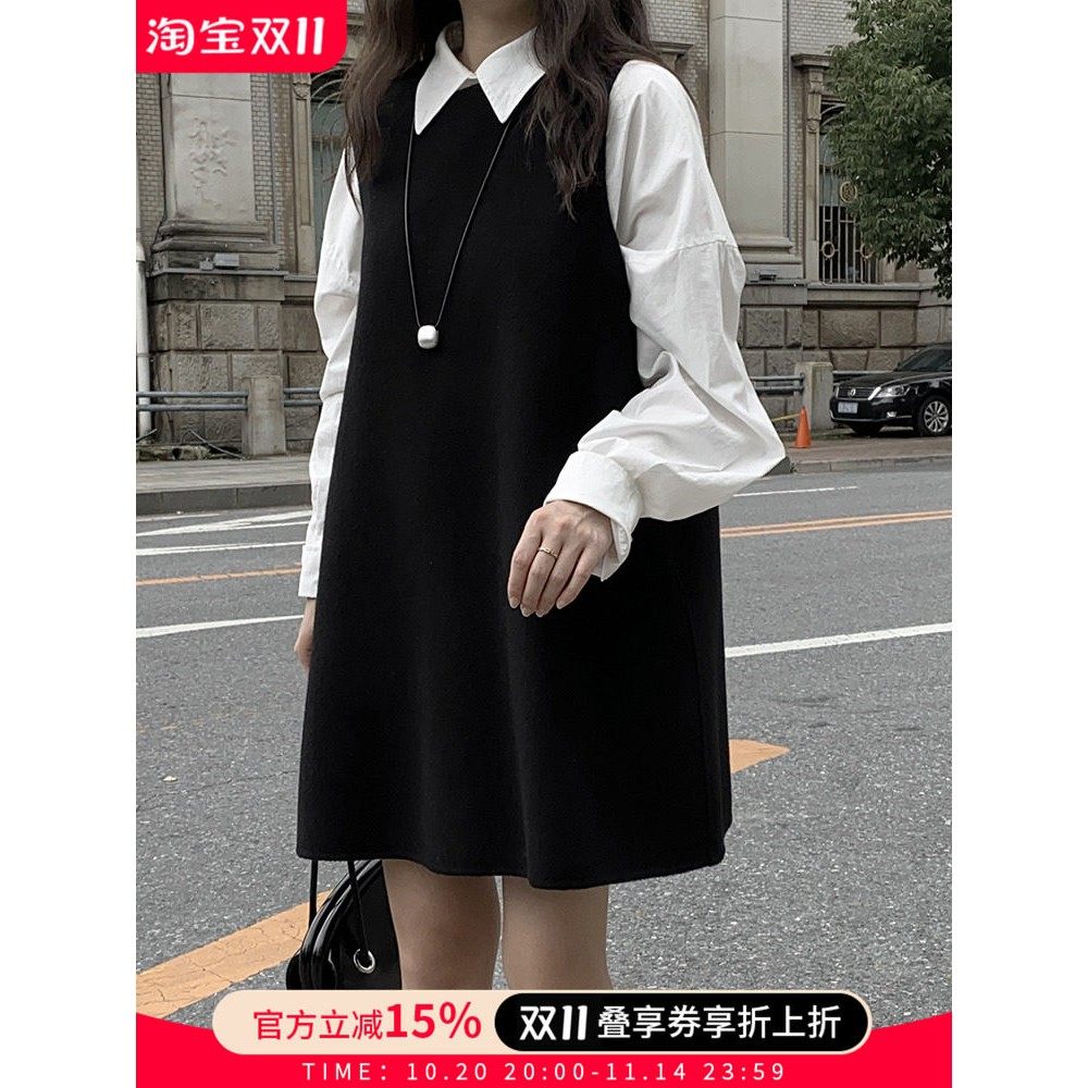 【miu系穿搭推荐】 小个子短款羊毛连衣裙女乖巧减龄背心裙羊毛裙