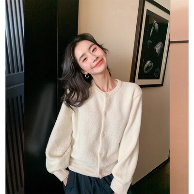 DORACTR 杨子纱！高级感全羊毛针织开衫上衣女装春季休闲毛衣外套