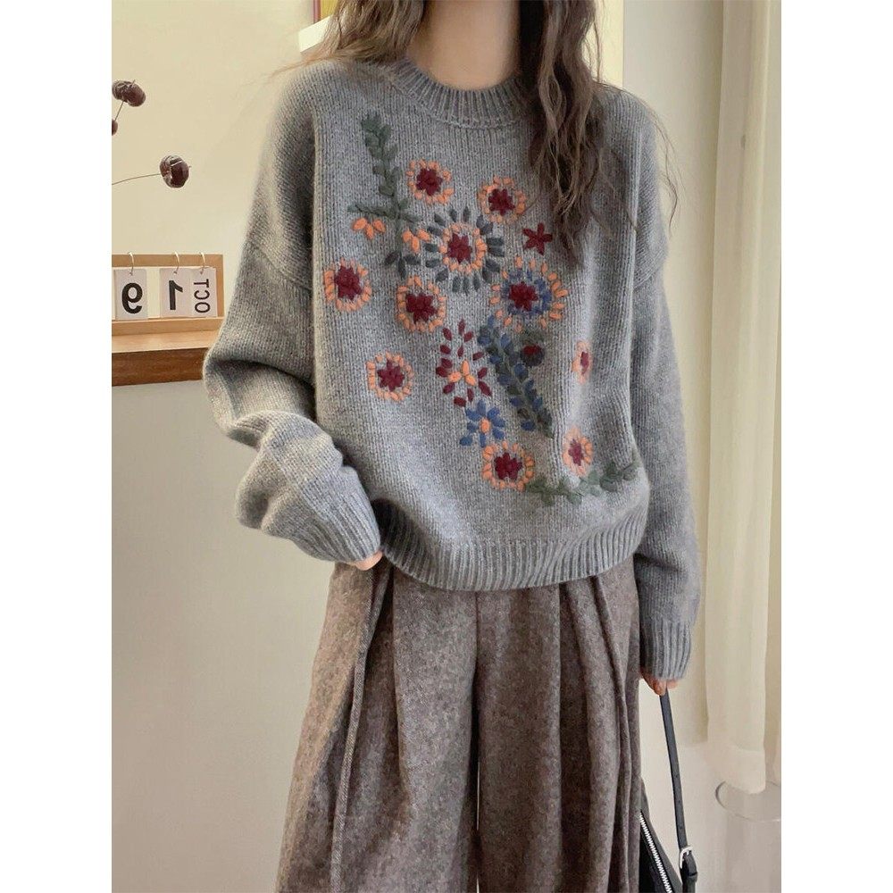 Claudie Home费尔岛提花软糯毛衣女短款秋冬季加厚打底针织衫上衣,女装/女士精品,大码内搭,淘宝优惠券,粉丝福利购,淘宝优惠卷