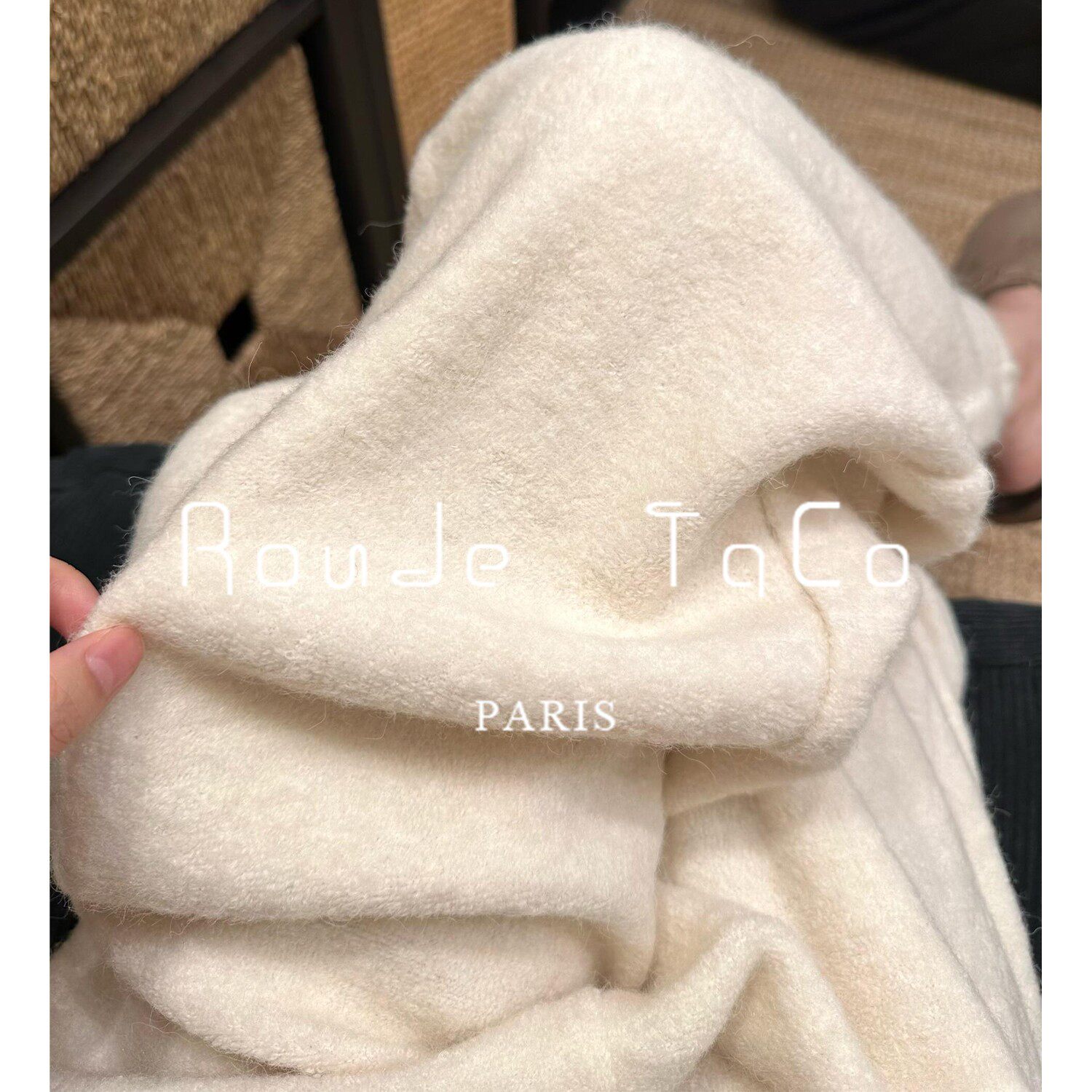 Rouje Taco复古软糯毛呢阔腿裤女冬季高级感松紧腰宽松垂感裤子