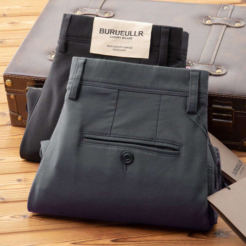 店长力荐高端莫代尔棉混纺面料休闲长裤子秋冬男士商务直筒休闲裤