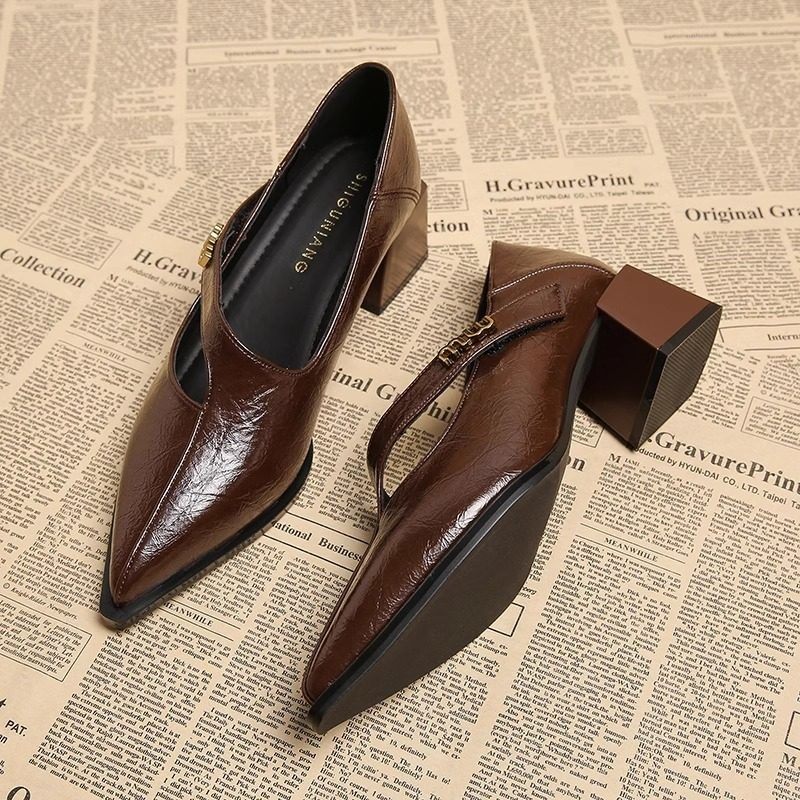 米兰【设计师】⭐跟高5CM/2025春秋季新款真皮粗跟气质玛丽珍单鞋,女鞋,浅口单鞋,淘宝优惠券,粉丝福利购,淘宝优惠卷