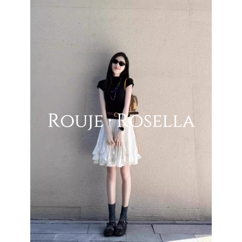 法国Relaje Rosella⭐法国不对称蕾丝裙女性夏季甜美蛋糕裙a字裙