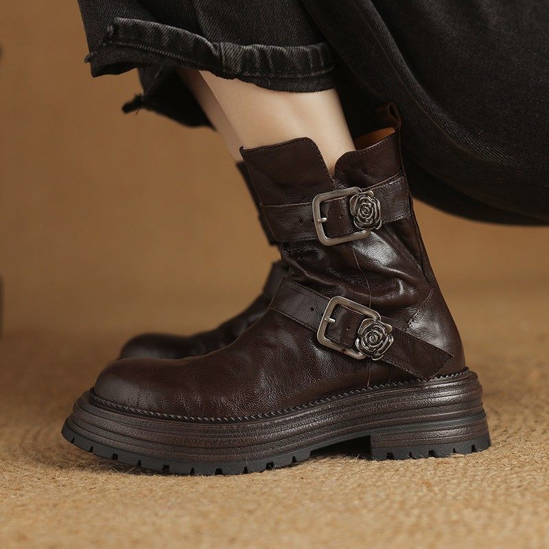 【意大利】René Vanvilla修饰腿型⭐厚底4.5cm 头层羊皮马丁短靴,服饰配件/皮带/帽子/围巾,鞋垫,淘宝优惠券,粉丝福利购,淘宝优惠卷