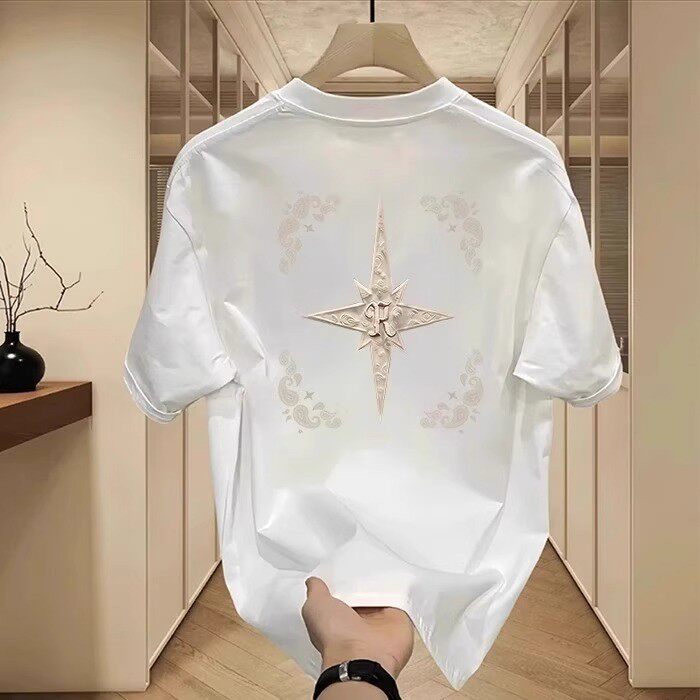 仓石一树潮牌短袖T恤男2025夏季纯棉宽松休闲简约高街情侣装上衣