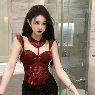 保密发蕾丝连体衣修身