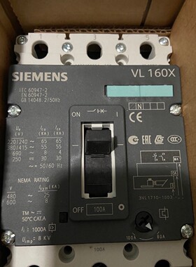 塑壳断路器 3VL1710-1DD33-0AA0 3V