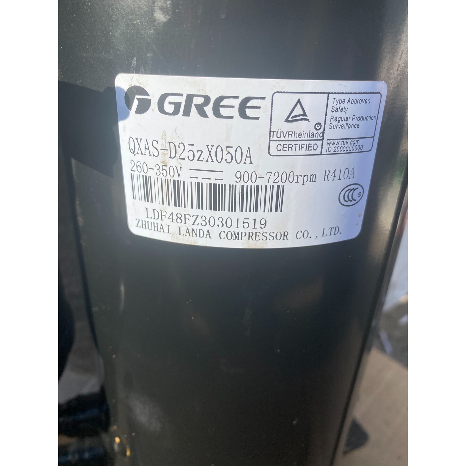 格力变频压缩机QXAS-D25zX050A