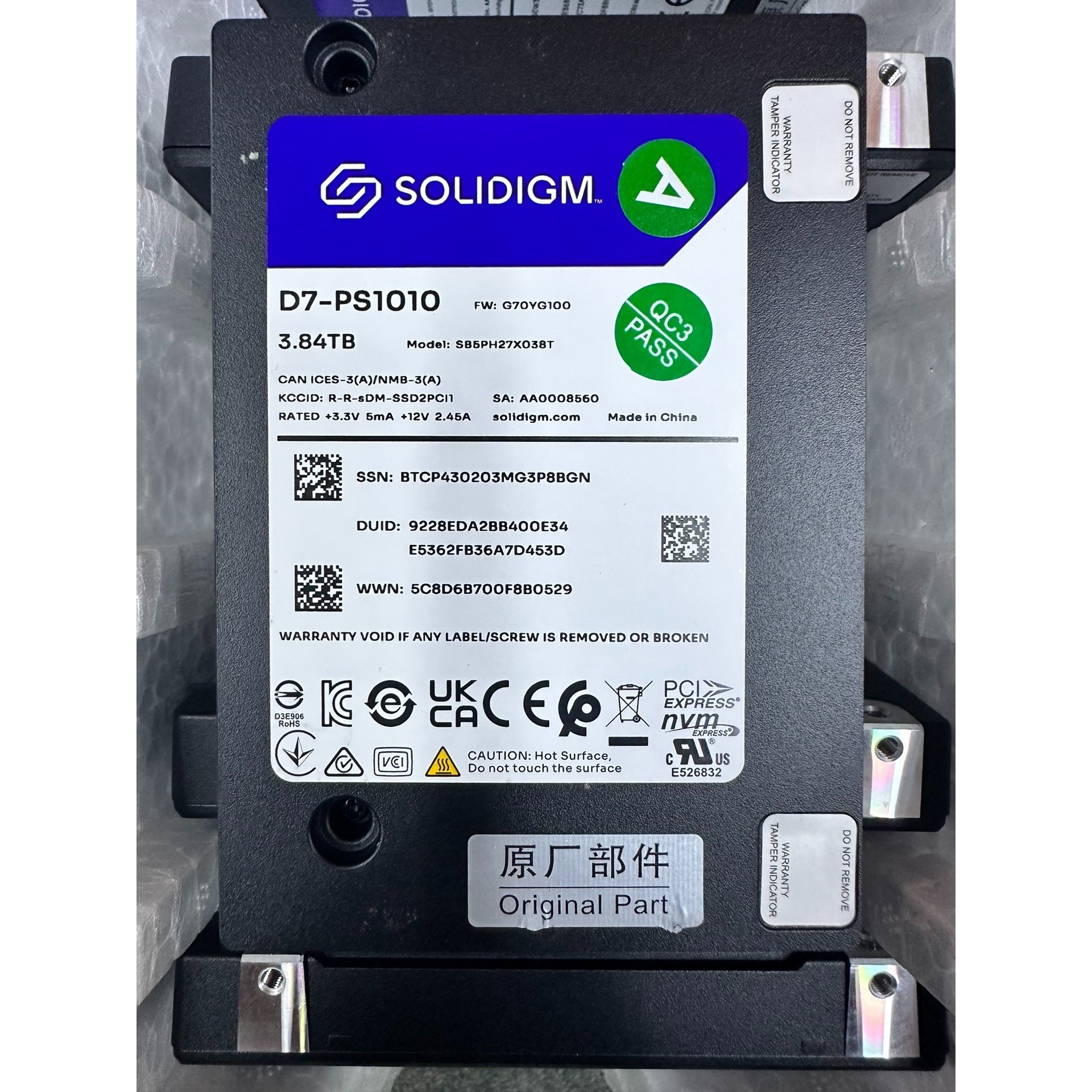 Solidigm/思得  D7-PS1010  3.84T