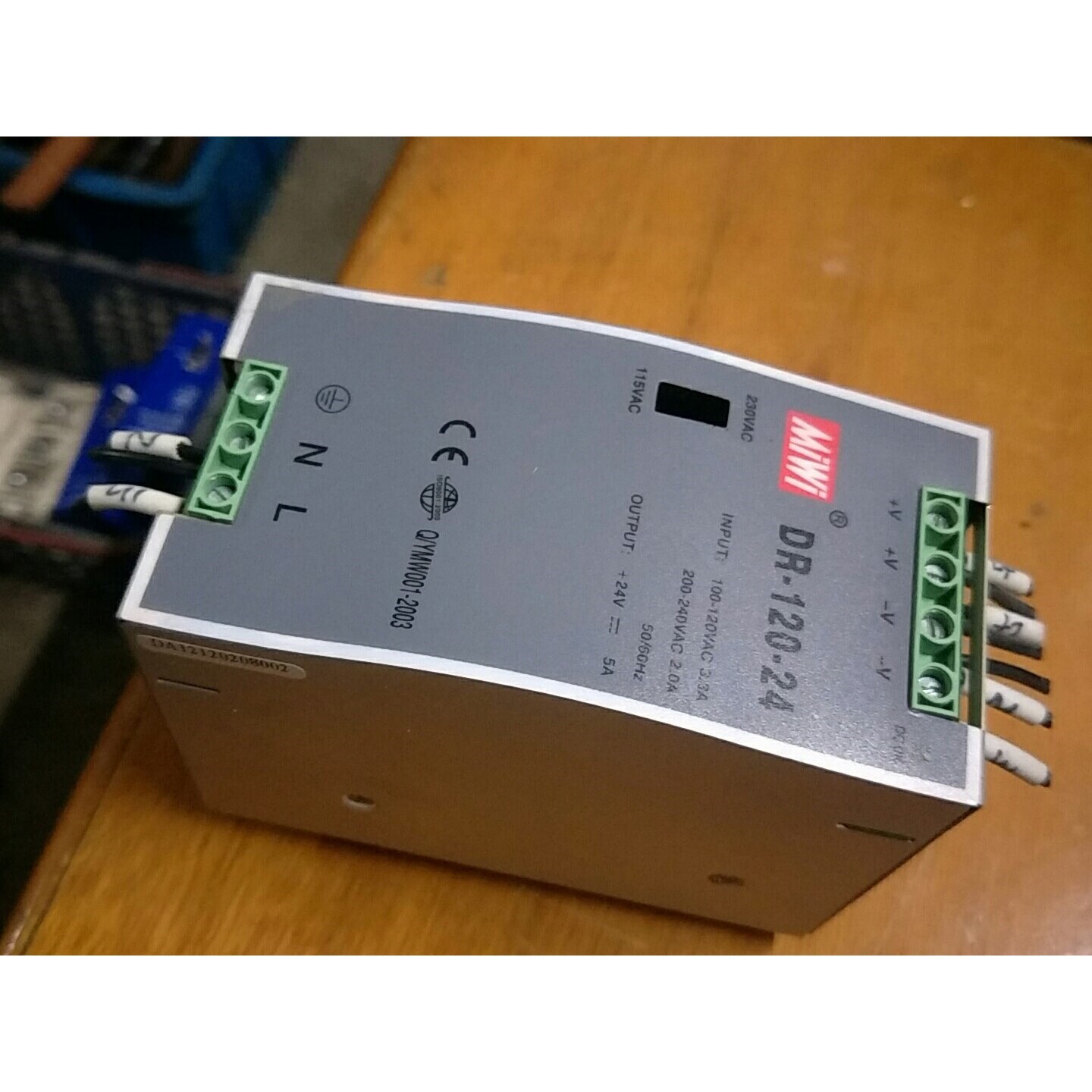 MIWI铭伟DR-120-24导轨式安装开关电源120W二手