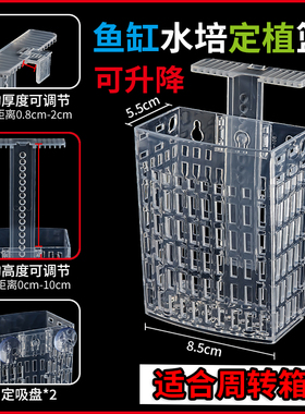 鱼缸水草定植篮水培固定篮乌龟缸可升降可调节造景装饰周转箱挂篮