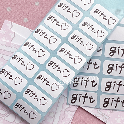礼物gift标签贴文创打包材料方条贴纸