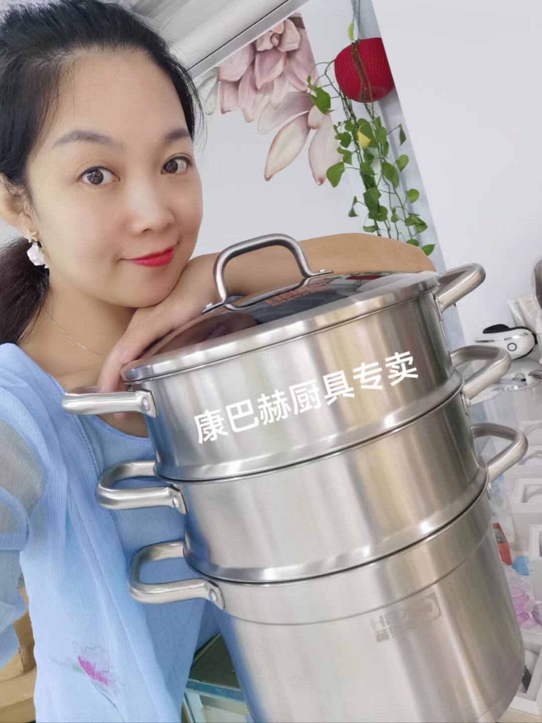 康巴赫不锈钢加厚家用欧式28cm