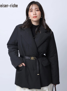 Apuweiser-riche2025Q秋冬新品 大翻领附腰带棉服25424680