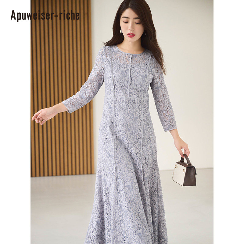 Apuweiser-riche24秋冬新品 优雅蕾丝中长连衣裙  24367920,女装/女士精品,连衣裙,淘宝优惠券,粉丝福利购,淘宝优惠卷