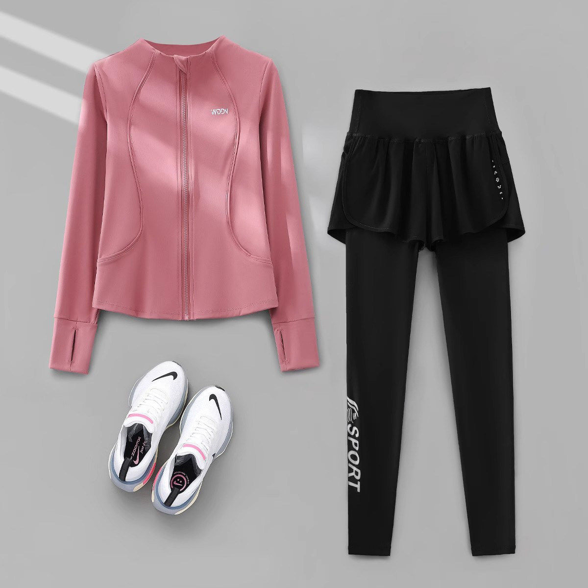 英国DGKP健身衣服女款专业跑步运动套装长袖瑜伽服秋冬加绒训练服