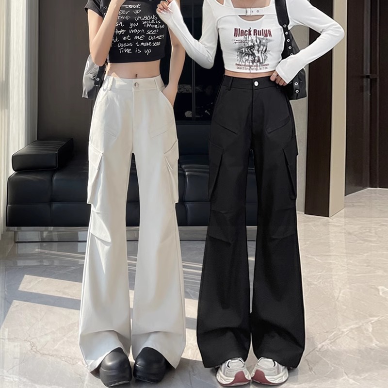 英国Next Kiss速干工装裤女夏季2025新款高腰显瘦直筒窄版阔腿裤
