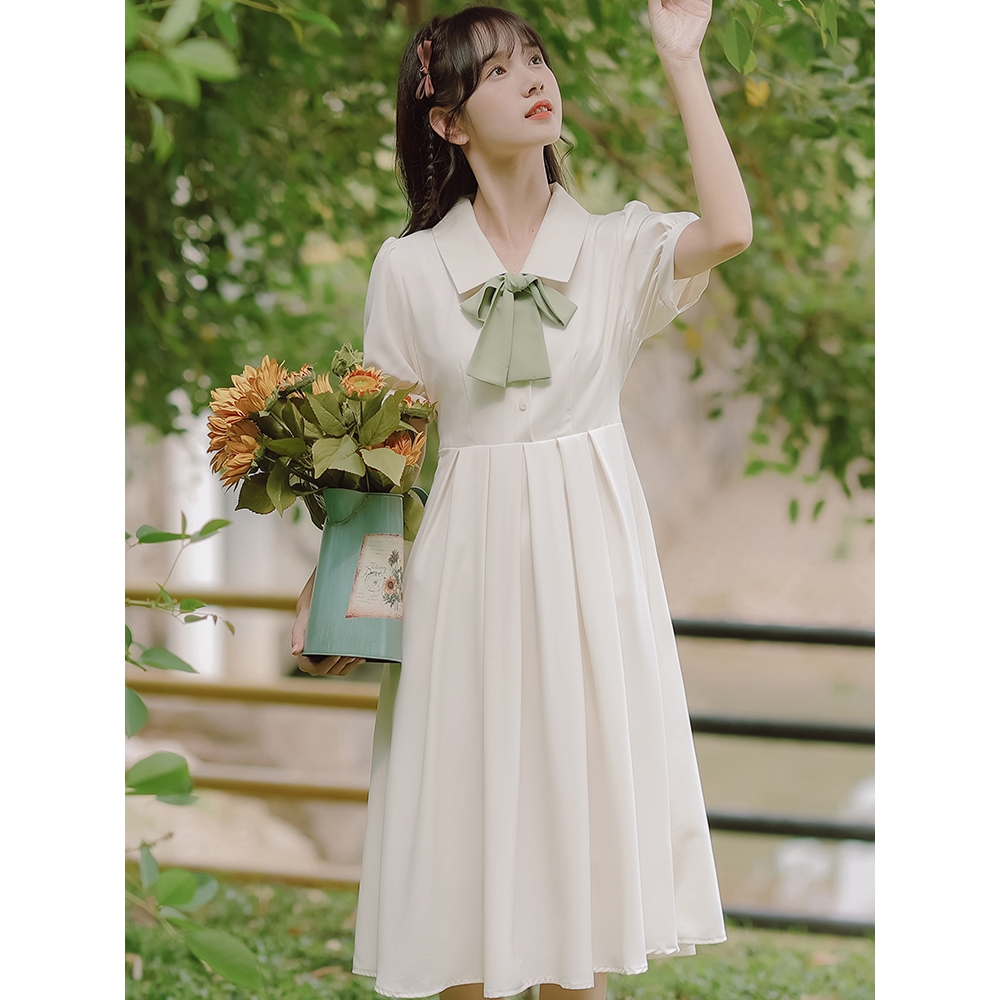 Next kiss夏天少女初恋白色连衣裙女装夏季2025新款学生学院风格