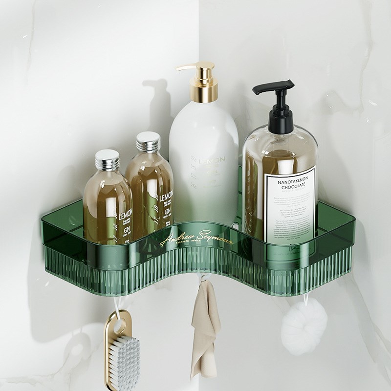 浴室卫生间置物架免打孔厕所转角洗手间洗漱台三角收纳洗澡壁挂式