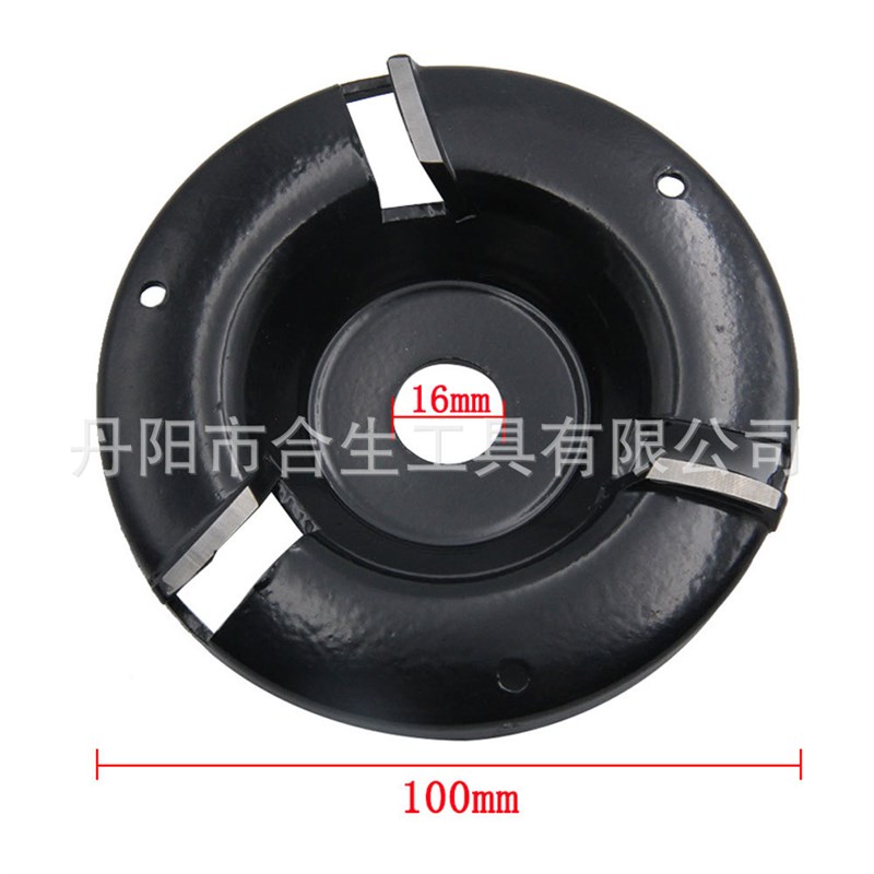 硬质合金三齿木工茶磨刀盘100*16mm 角磨机用根雕磨皮掏空磨盘