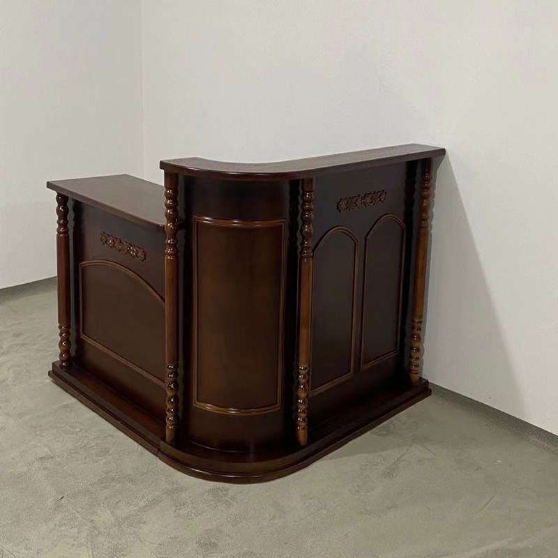 欧式复古收银台吧台中式服装店柜台美容院理发店吧台桌前台接待台