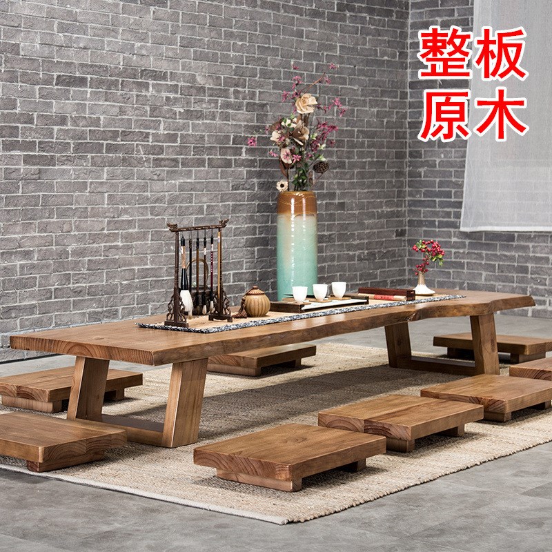 全实木榻榻米茶桌 禅意国学茶桌 简约地台客厅日式飘窗茶台桌炕桌