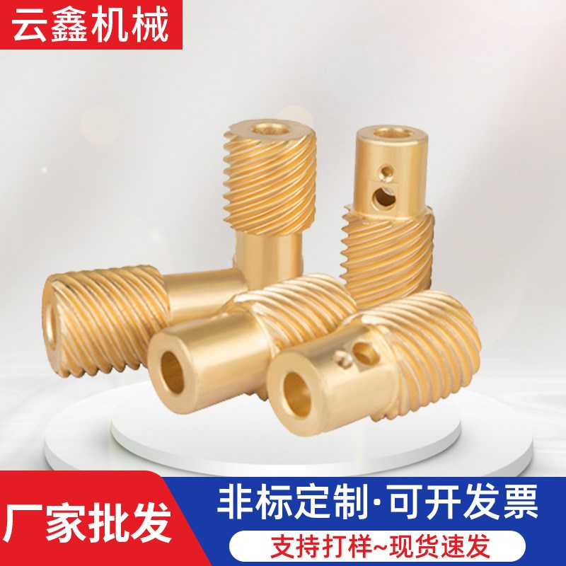 供应圆柱小模数铜齿轮传动件 非标机械单头减速蜗杆蜗轮