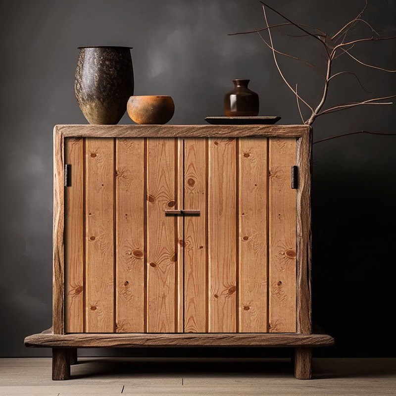 仿木纹柜子翻新贴纸遮丑自粘改造改色厨房橱柜门美化防水防潮装饰