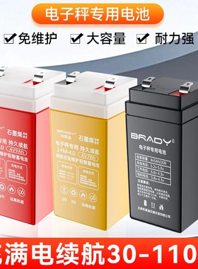 电子秤专用的电池通用大容量称重台秤电瓶4v4ah铅酸蓄电池150公斤