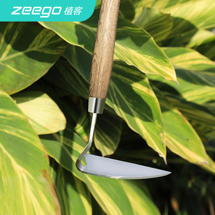植客 5025锄头镰刀园艺农用除草挖土曲木柳不锈钢草洞镰刀割草刀