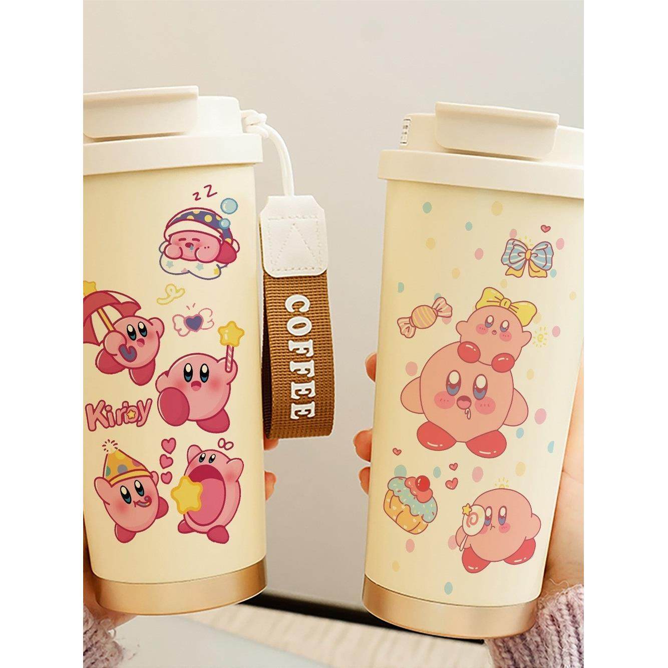 日本的dge星Kirby咖啡保温杯双饮盖316不锈钢便携式学生水杯